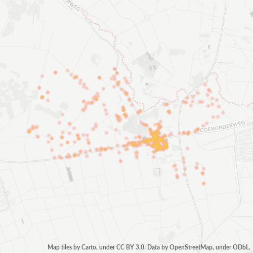 Heatmap voor postcode 7707