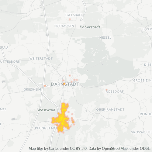 Heatmap für plz 64297