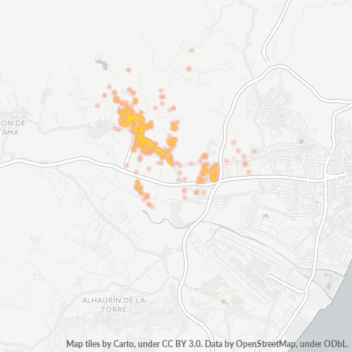 Mapa de calor para código postal 29590
