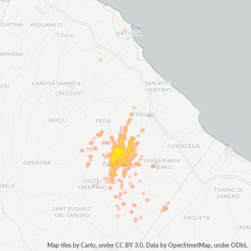Mappa di calore per cap 66034