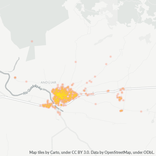 Mapa de calor para código postal 23740
