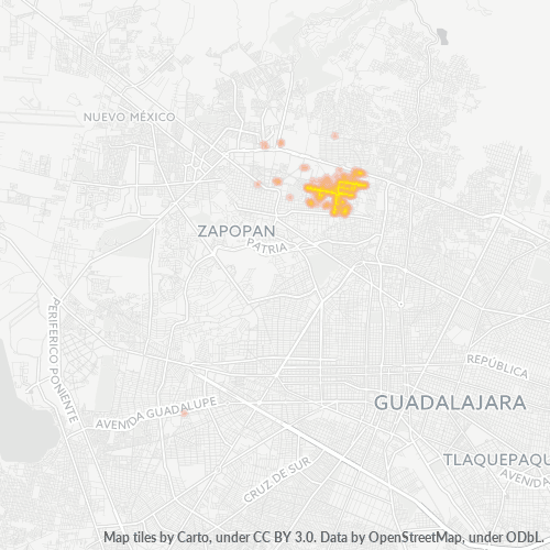 45184 Mapa de calor de densidad empresarial