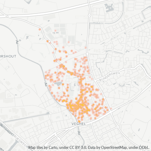 Heatmap voor postcode 5461