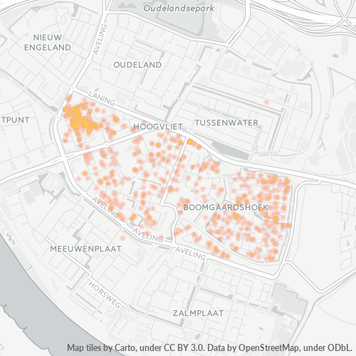Heatmap voor postcode 3191