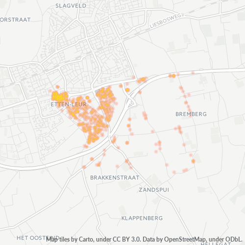 Heatmap voor postcode 4873