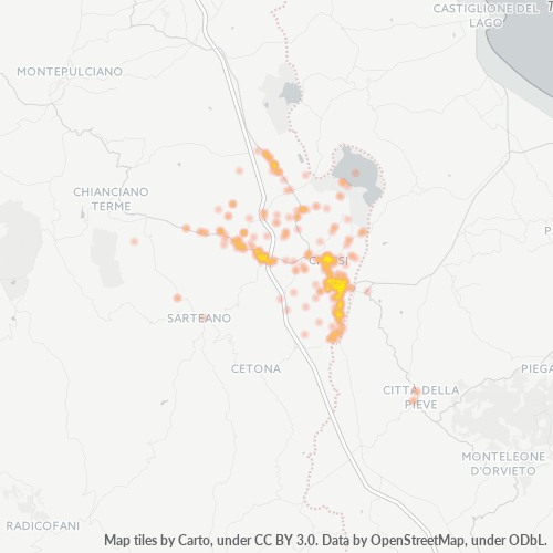 53043 Mappa di concentrazione per la densità di aziende