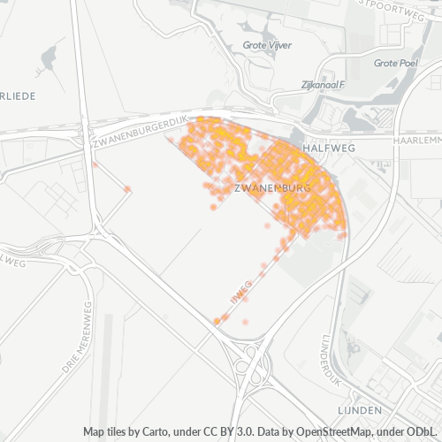 Heatmap voor postcode 1161