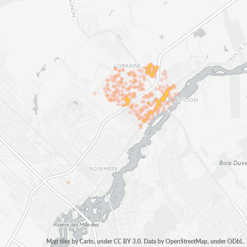 J6Z Thermocarte de densité d'activité