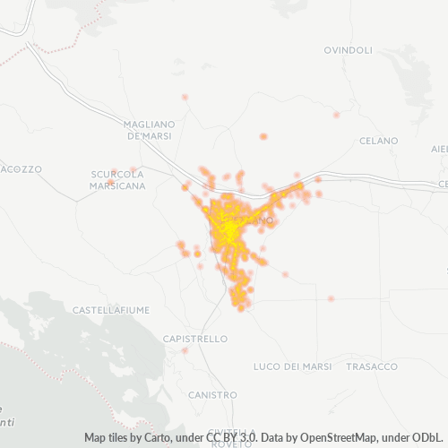 67051 Mappa di concentrazione per la densità di aziende