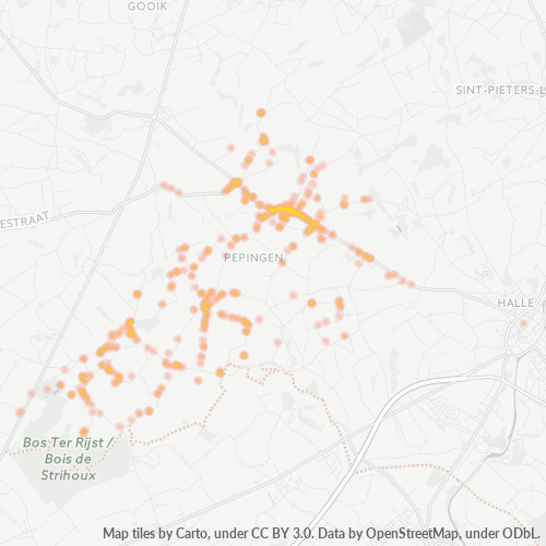 Heatmap voor postcode 1670