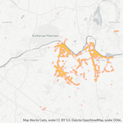 Heatmap voor postcode 9260