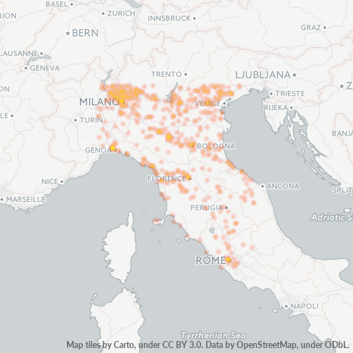Mappa di calore per cap 16161