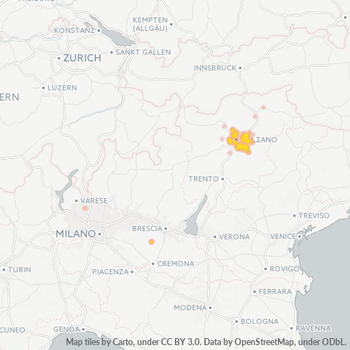 Mappa di calore per cap 39050