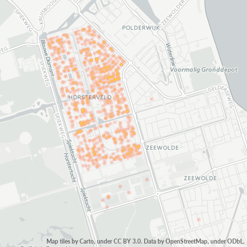 Heatmap voor postcode 3893