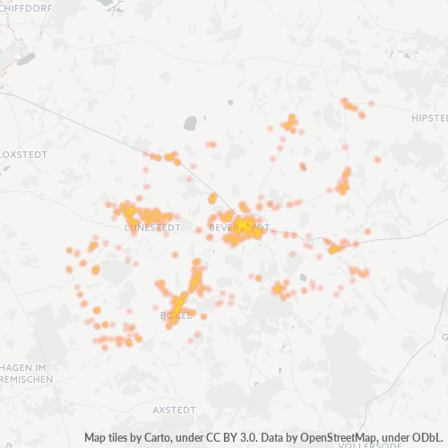 Heatmap für plz 27616