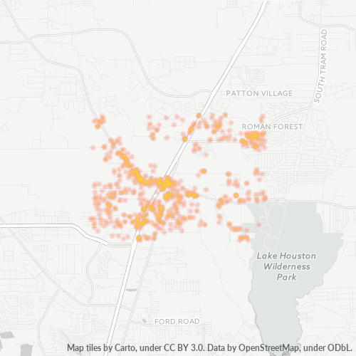 77357 Business Density Heatmap