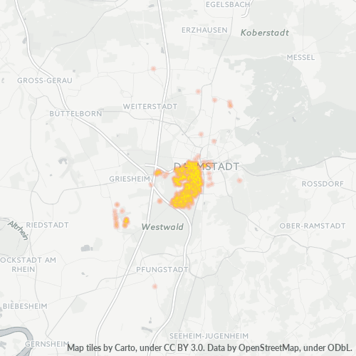 Heatmap für plz 64295