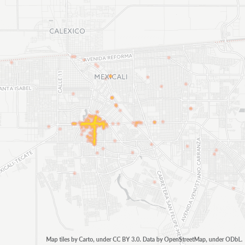 21330 Mapa de calor de densidad empresarial