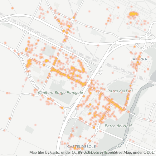 40132 Mappa di concentrazione per la densità di aziende