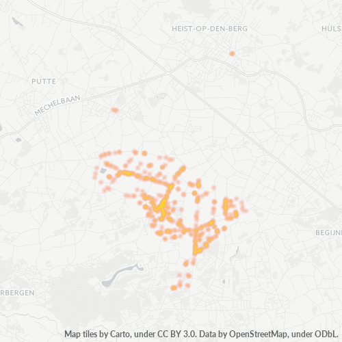 Heatmap voor postcode 2223