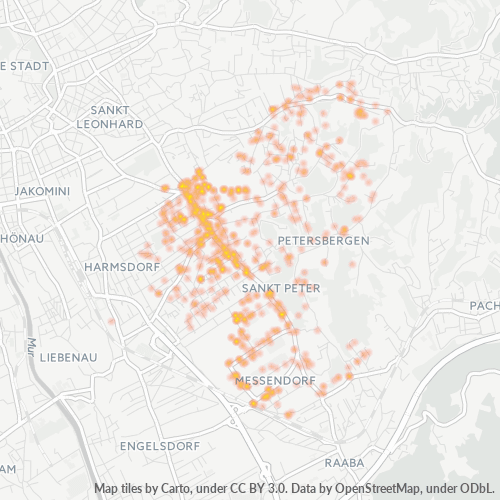 Heatmap für postleitzahl 8042