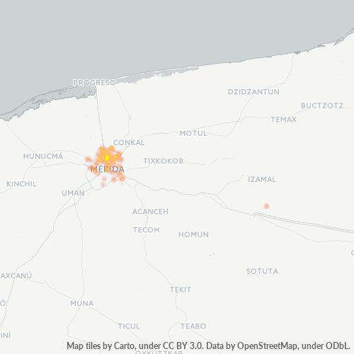97120 Mapa de calor de densidad empresarial
