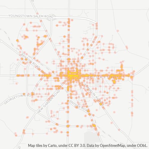 44460 Business Density Heatmap