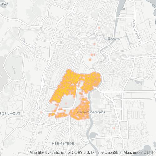 Heatmap voor postcode 2012