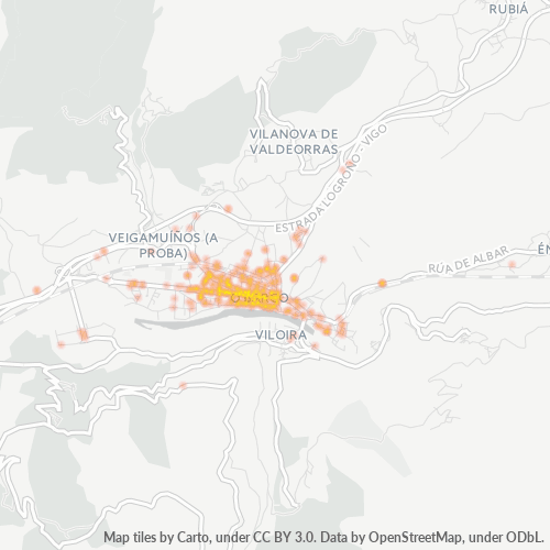 Mapa de calor para código postal 32300