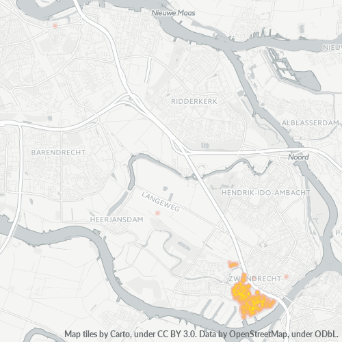 Heatmap voor postcode 3333