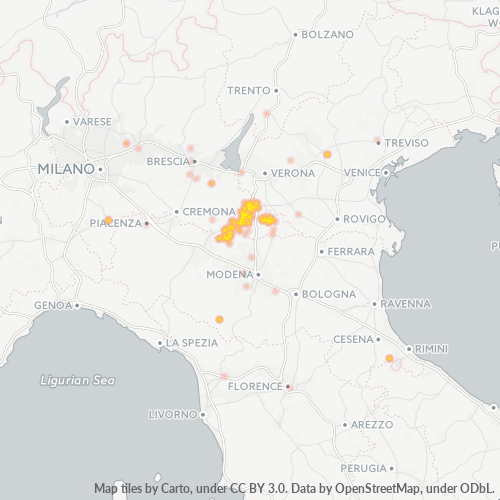 Mappa di calore per cap 46030