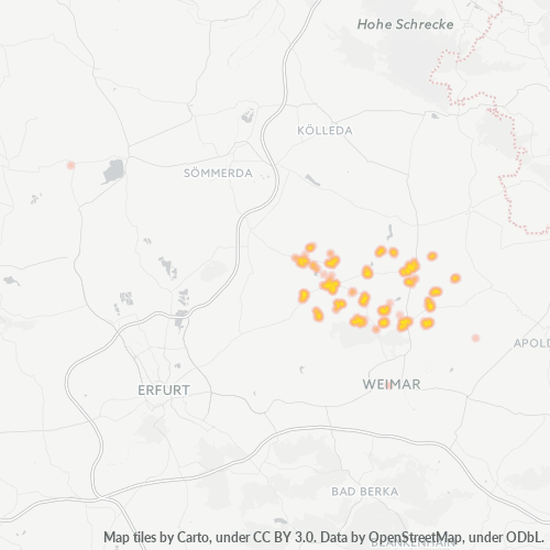 Heatmap für plz 99439