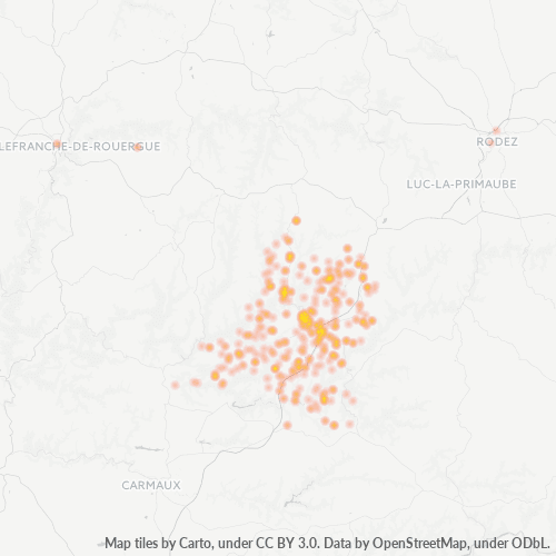 Carte de chaleur pour code postal 12800