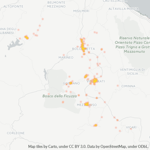 90030 Mappa di concentrazione per la densità di aziende