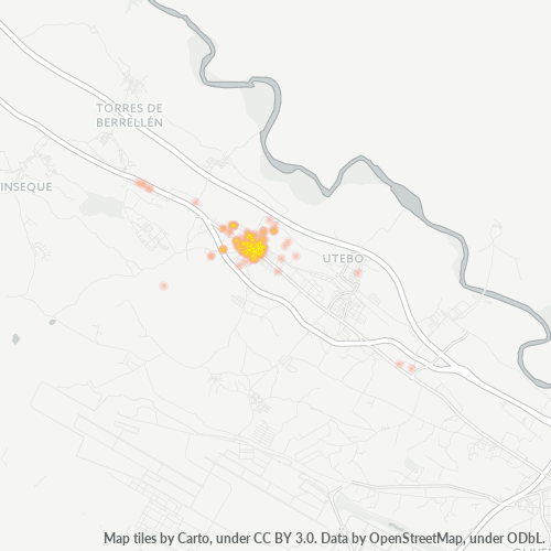 Mapa de calor para código postal 50620