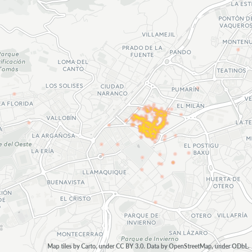 33002 Mapa de calor de densidad empresarial