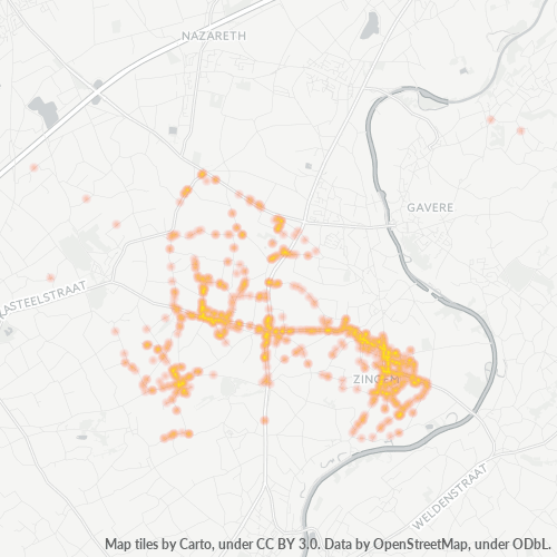 Heatmap voor postcode 9750