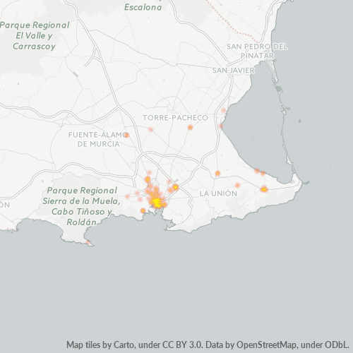 Mapa de calor para código postal 30201