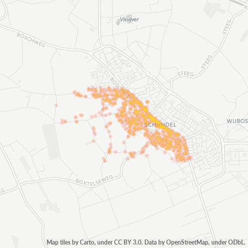 Heatmap voor postcode 5481