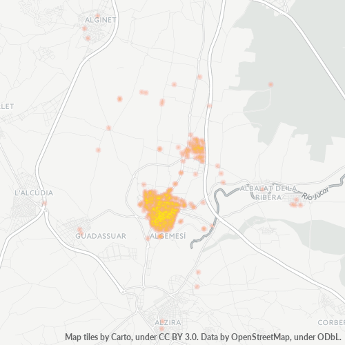 Mapa de calor para código postal 46680