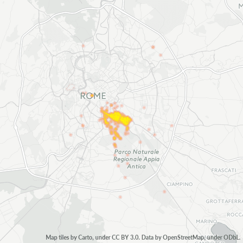 Mappa di calore per cap 00179