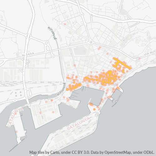 43004 Mapa de calor de densidad empresarial