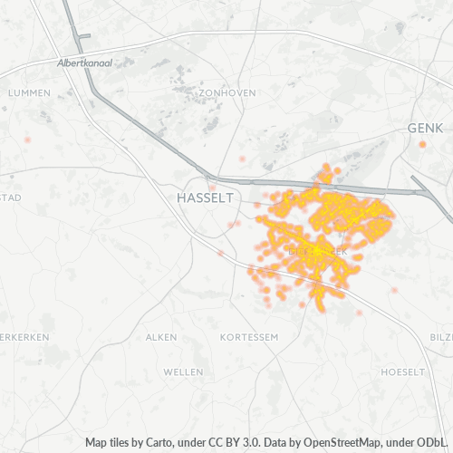 3590 Thermocarte de densité d'activité