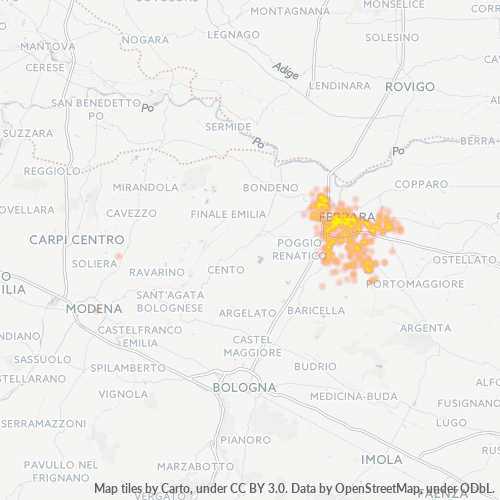 44124 Mappa di concentrazione per la densità di aziende