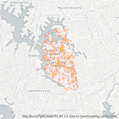 23509 Business Density Heatmap