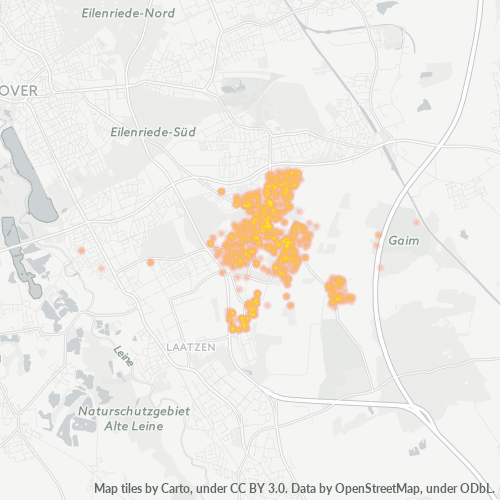 Heatmap für plz 30539