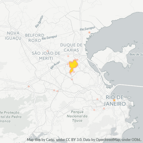 21250-000 Mapa de calor de densidad empresarial