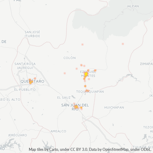 76650 Mapa de calor de densidad empresarial