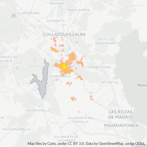 Mapa de calor para código postal 28260
