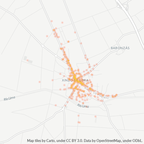 Mapa de calor para código postal 32630